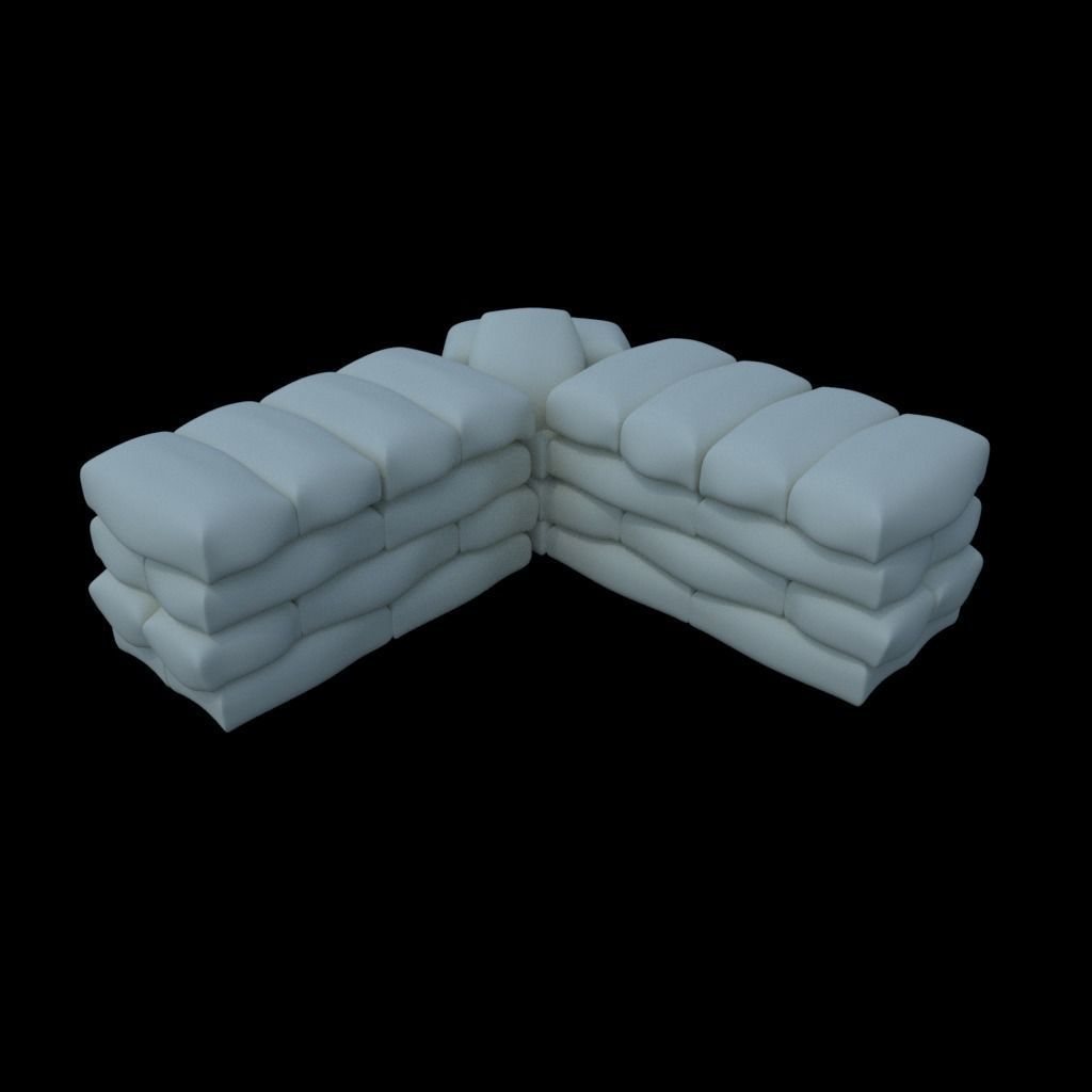 Sandbags Trench 3D print model_6