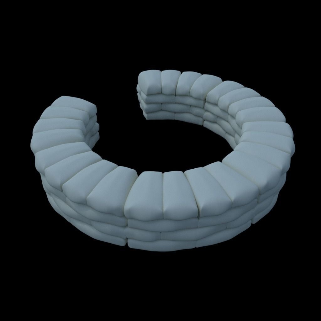 Sandbags Trench 3D print model_1
