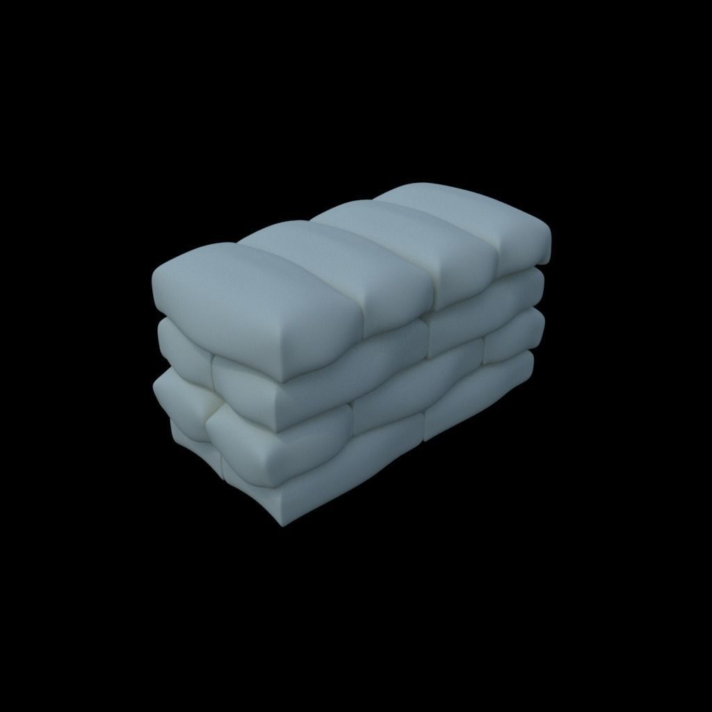 Sandbags Trench 3D print model_7