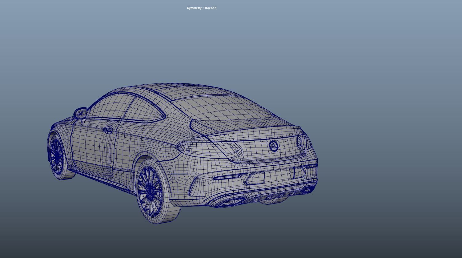 Mercedes Benz C Class Coupe 2019 Low-poly 3D model_6