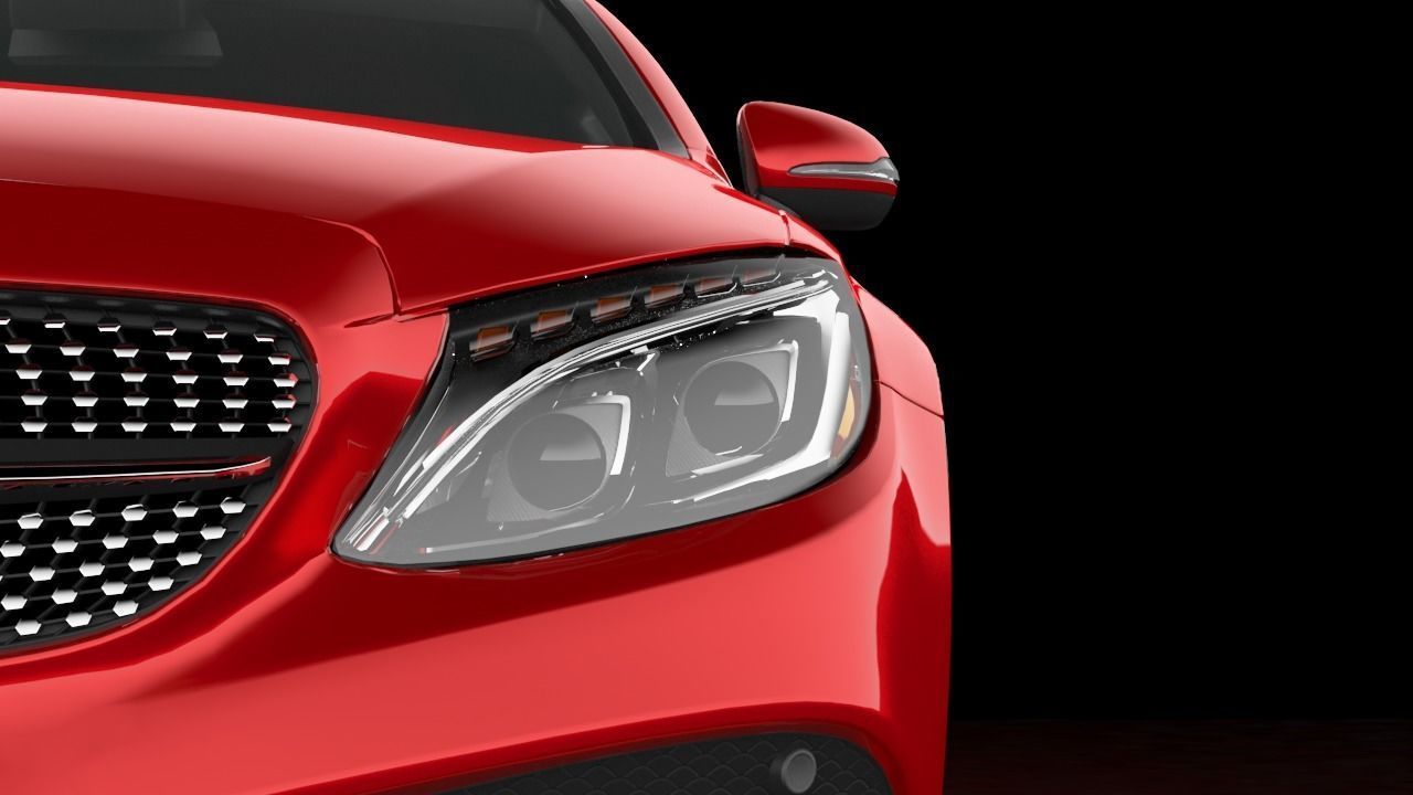 Mercedes Benz C Class Coupe 2019 Low-poly 3D model_3