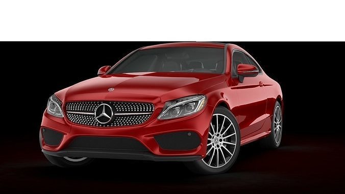 Mercedes Benz C Class Coupe 2019 Low-poly 3D model