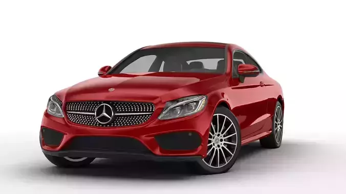Mercedes Benz C Class Coupe 2019 Low-poly 3D model