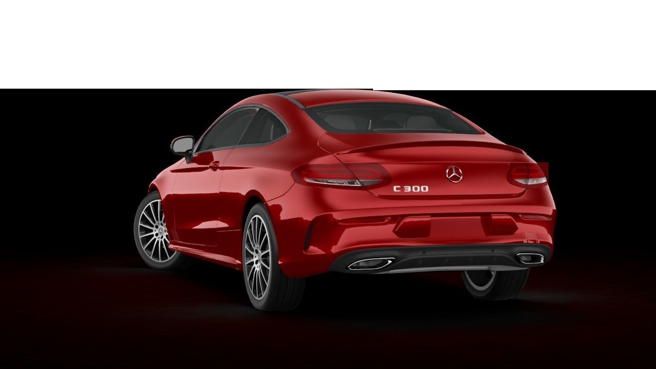 Mercedes Benz C Class Coupe 2019 Low-poly 3D model_2
