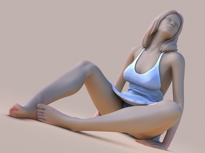 Woman barefoot 3D print model