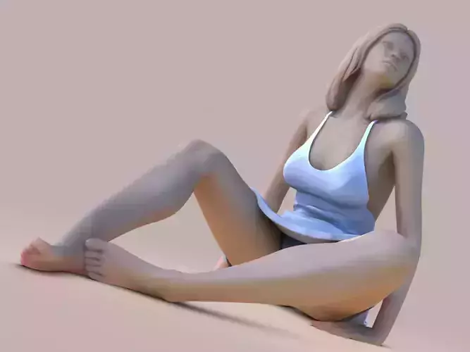 Woman barefoot 3D print model