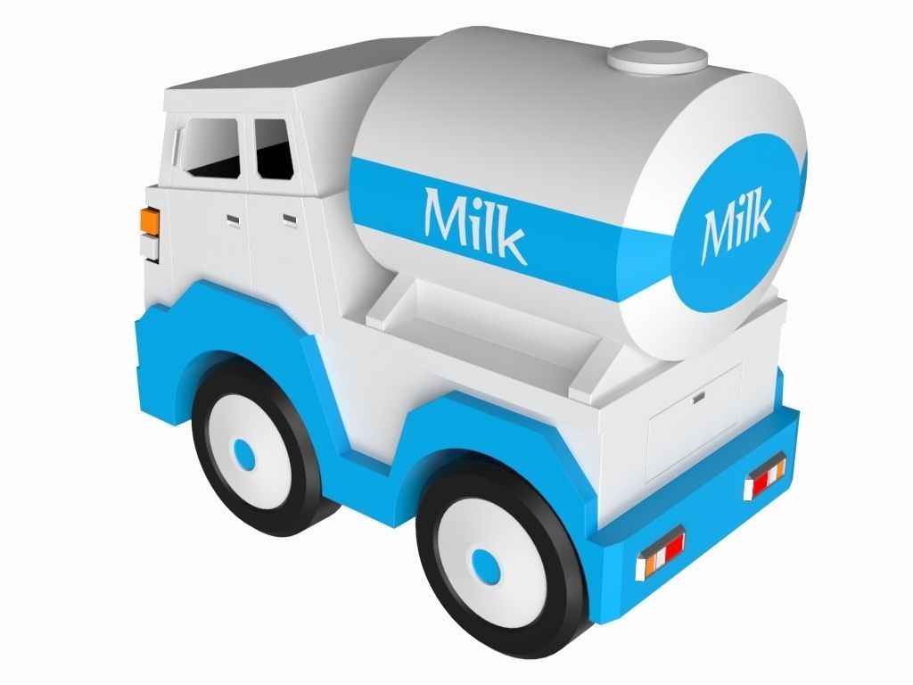 Toy Milk Tanker 3D model_8