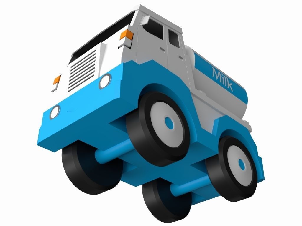 Toy Milk Tanker 3D model_10