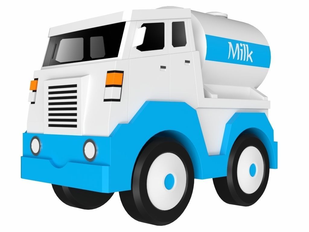 Toy Milk Tanker 3D model_6