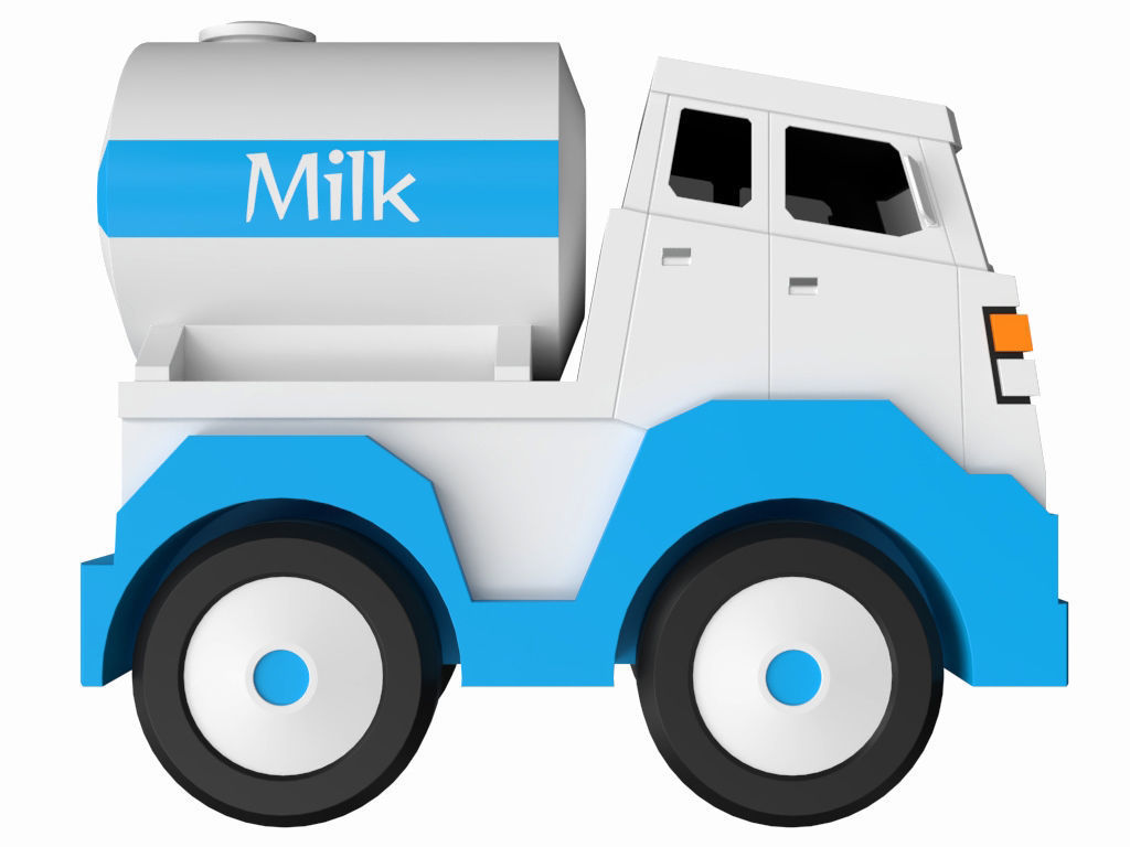 Toy Milk Tanker 3D model_1