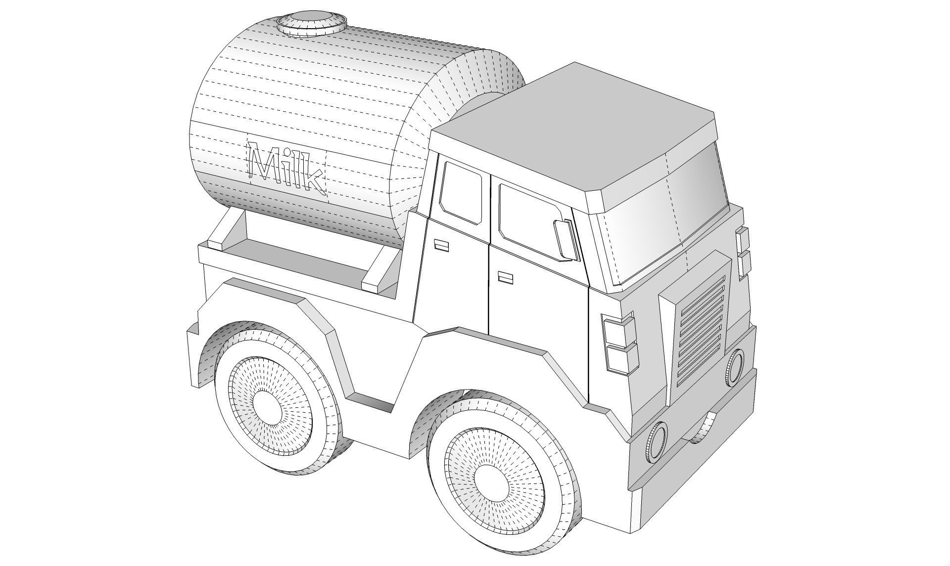 Toy Milk Tanker 3D model_13