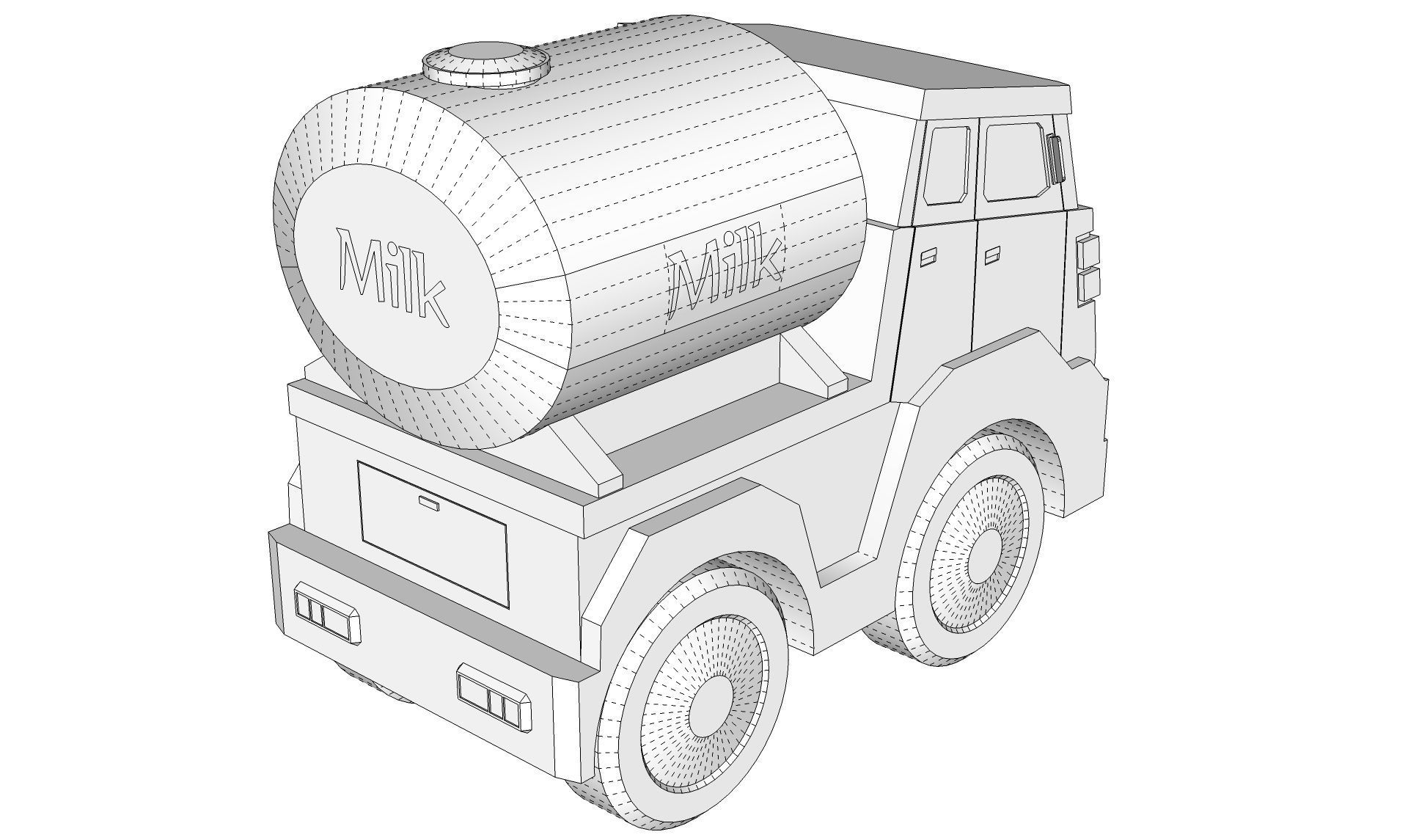 Toy Milk Tanker 3D model_14
