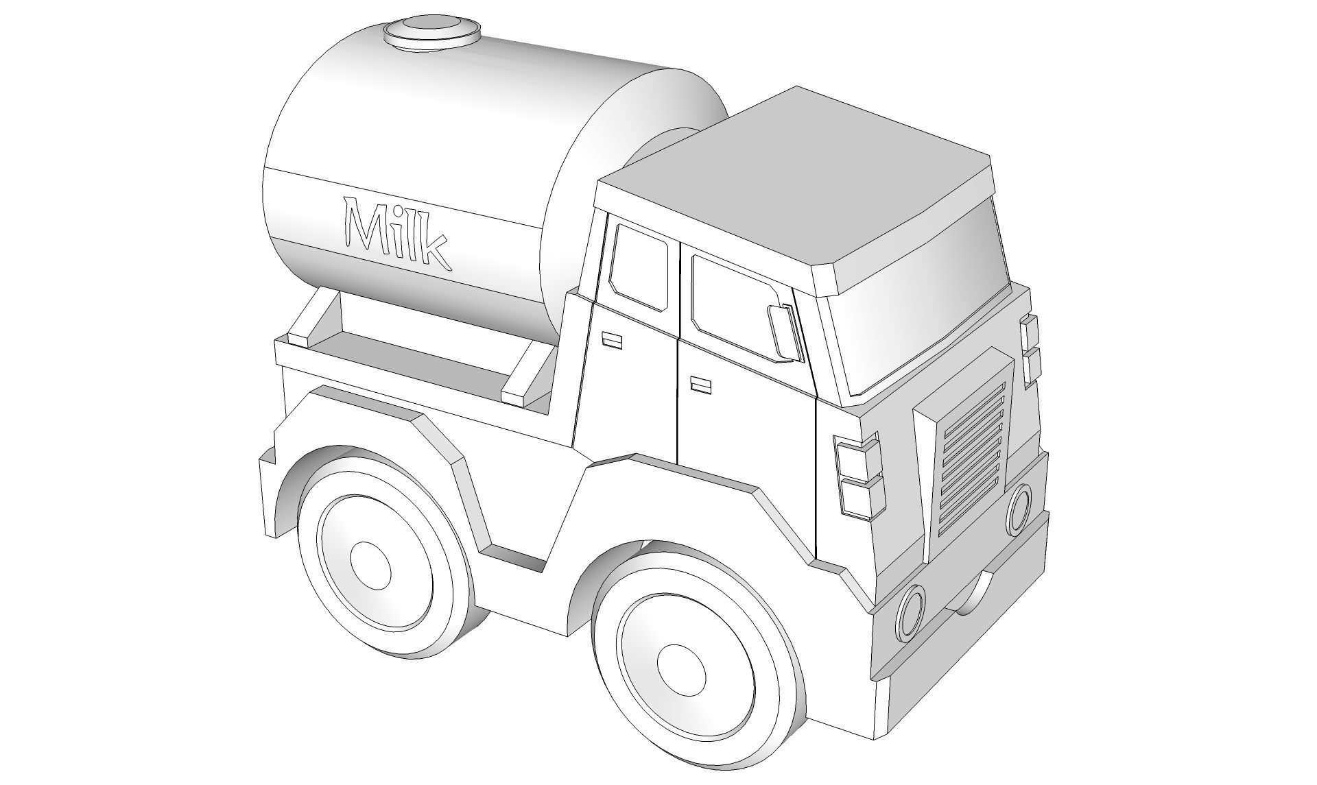 Toy Milk Tanker 3D model_12