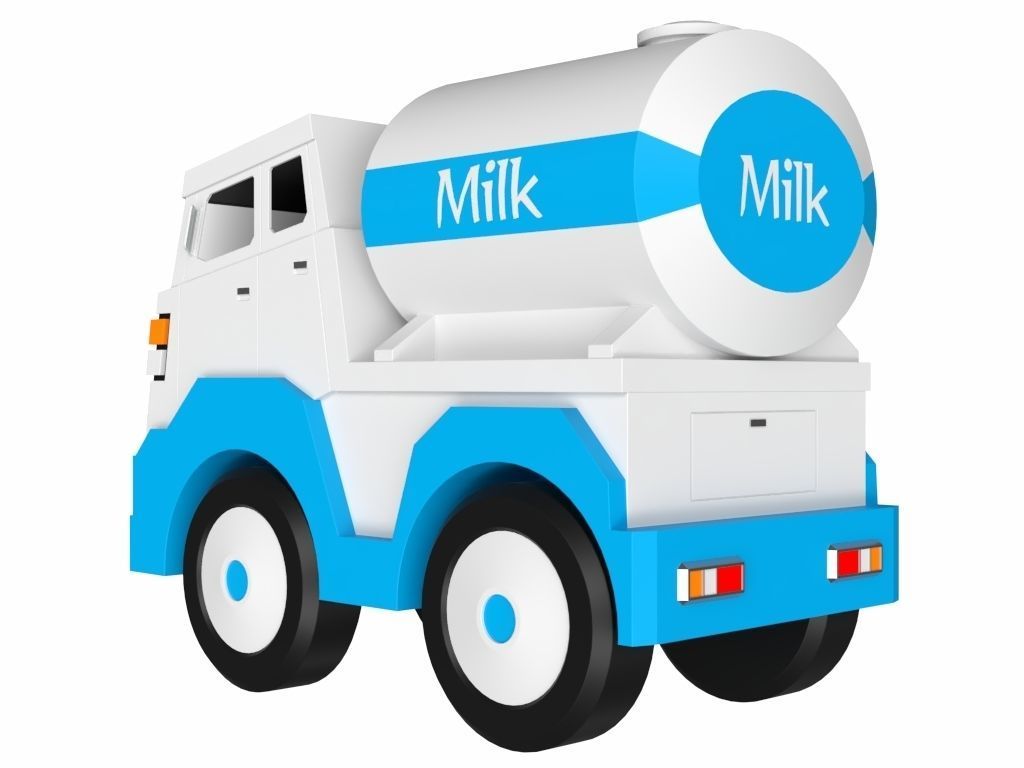 Toy Milk Tanker 3D model_4