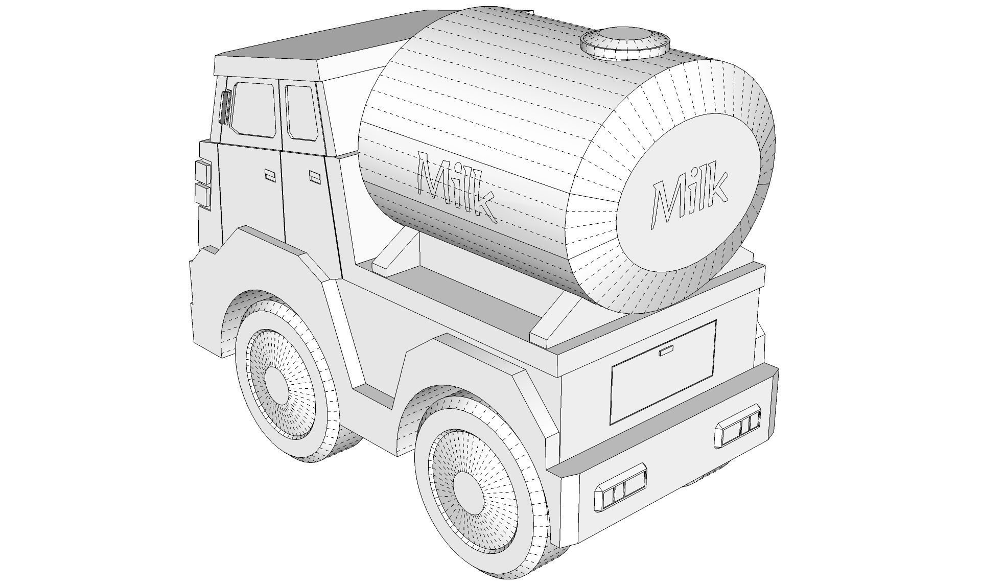Toy Milk Tanker 3D model_15
