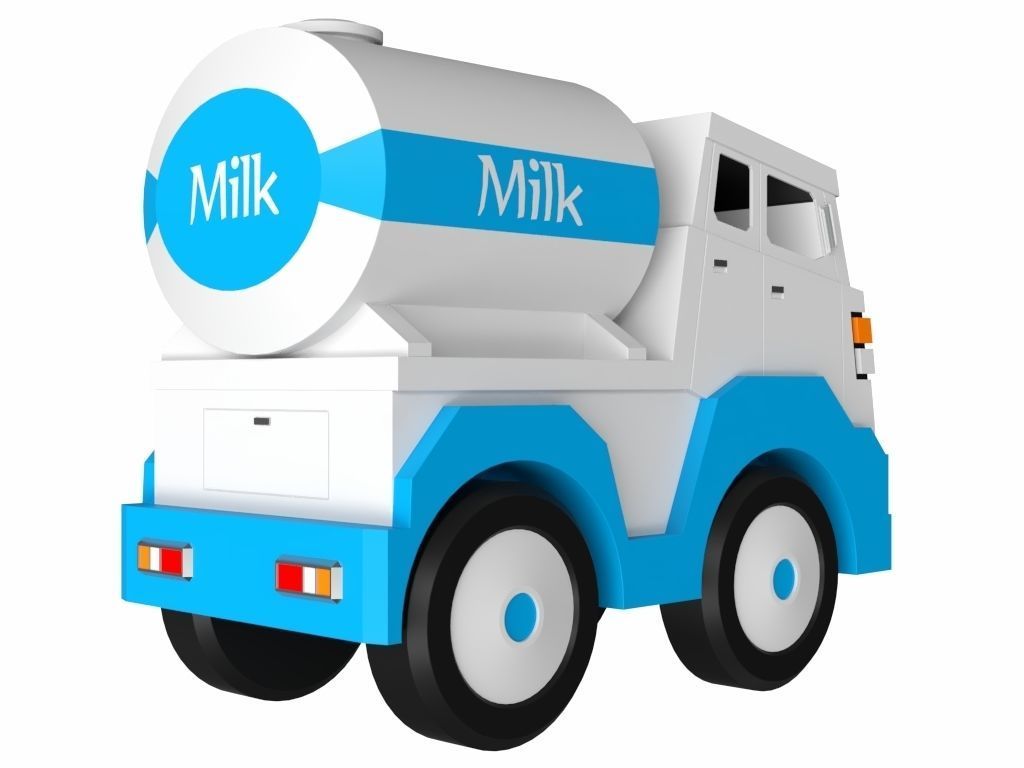 Toy Milk Tanker 3D model_2