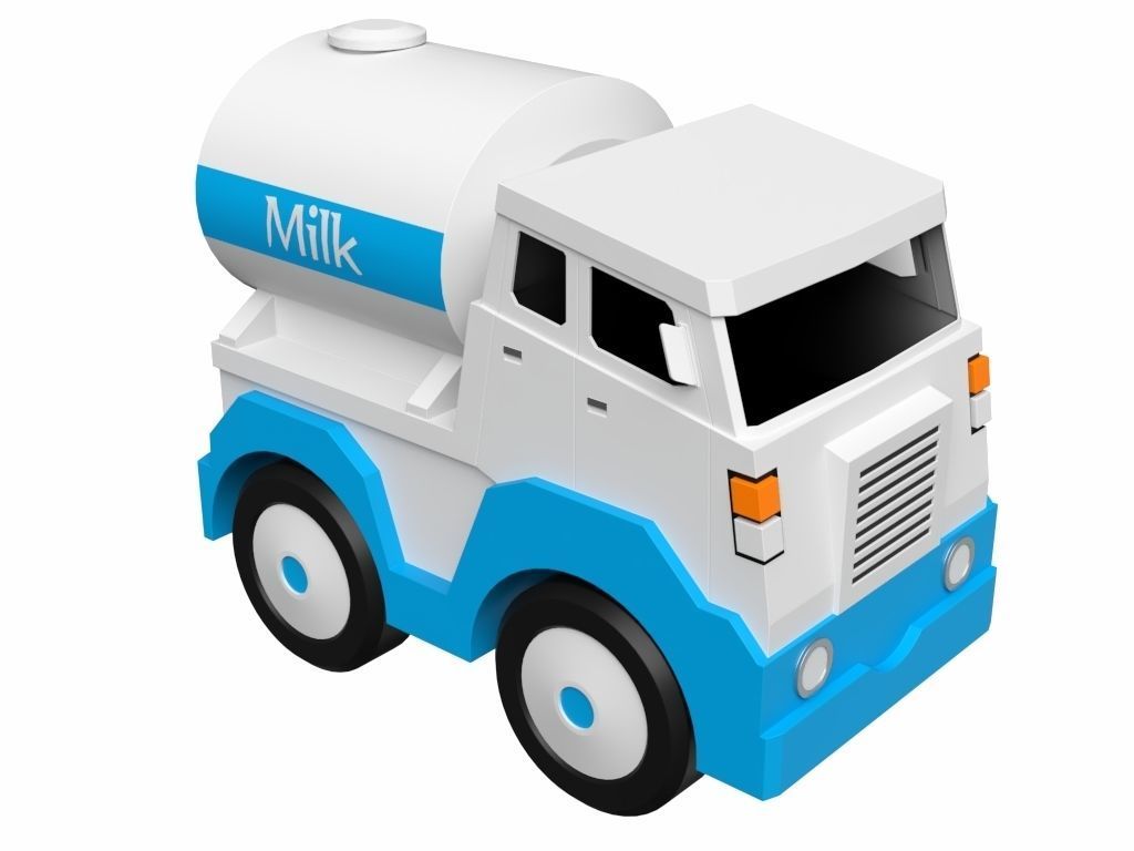 Toy Milk Tanker 3D model_9