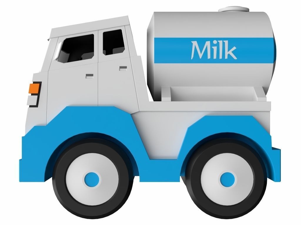 Toy Milk Tanker 3D model_5