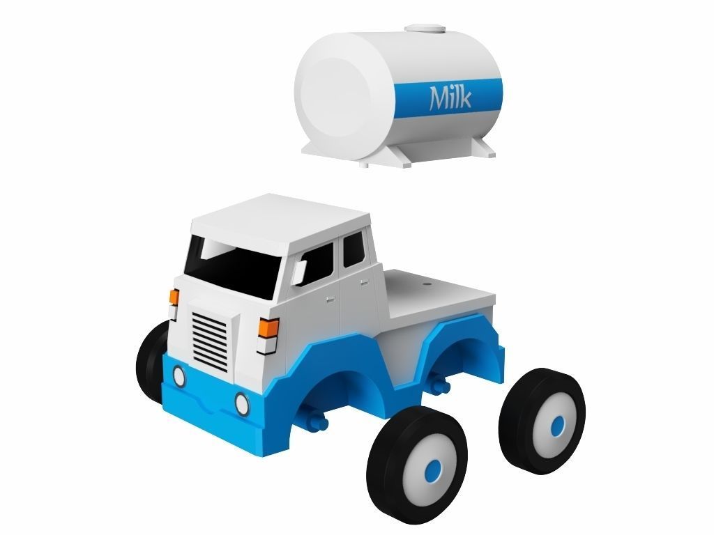 Toy Milk Tanker 3D model_11