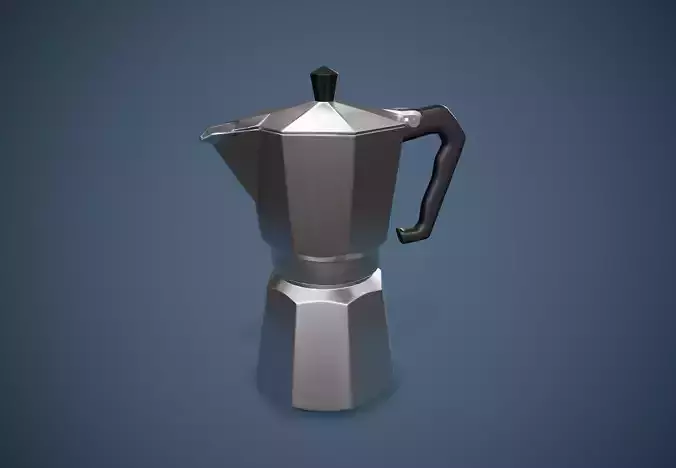 Moka Coffee Pot PBR Game Ready Low-poly 3D model
