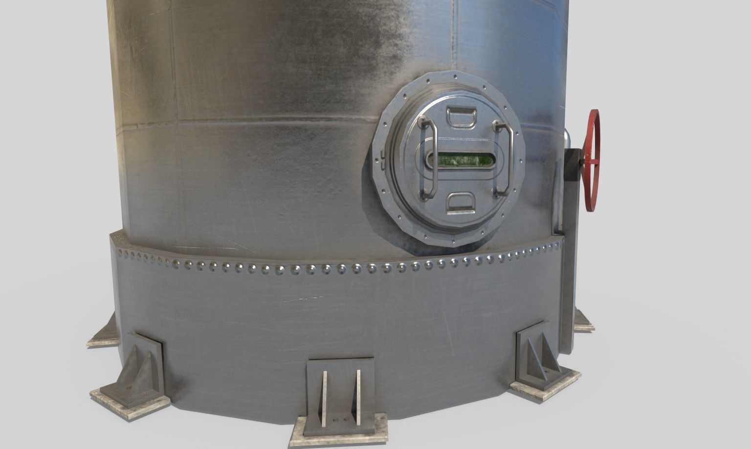 Silo tank Low-poly 3D model_2