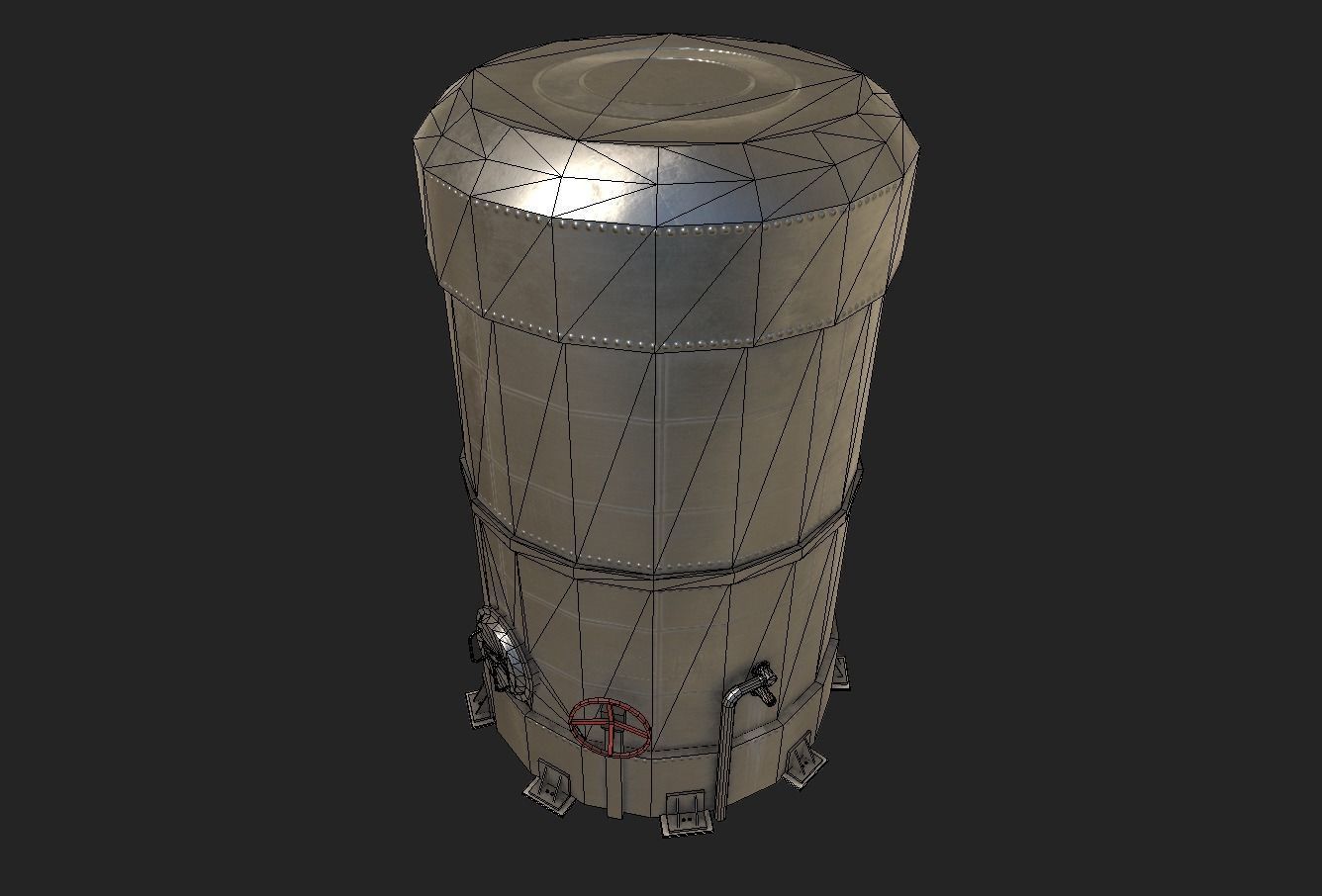 Silo tank Low-poly 3D model_9