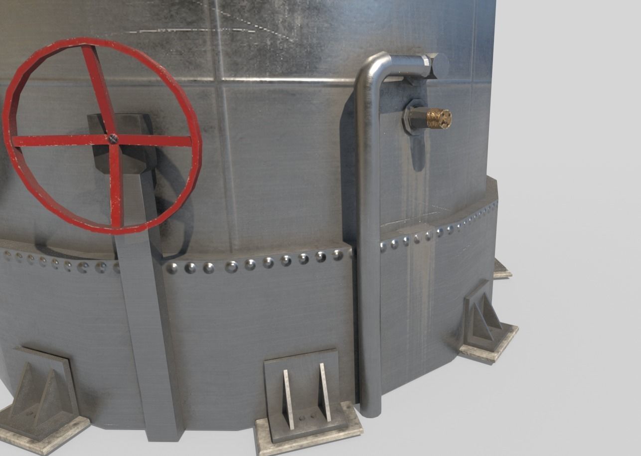 Silo tank Low-poly 3D model_10