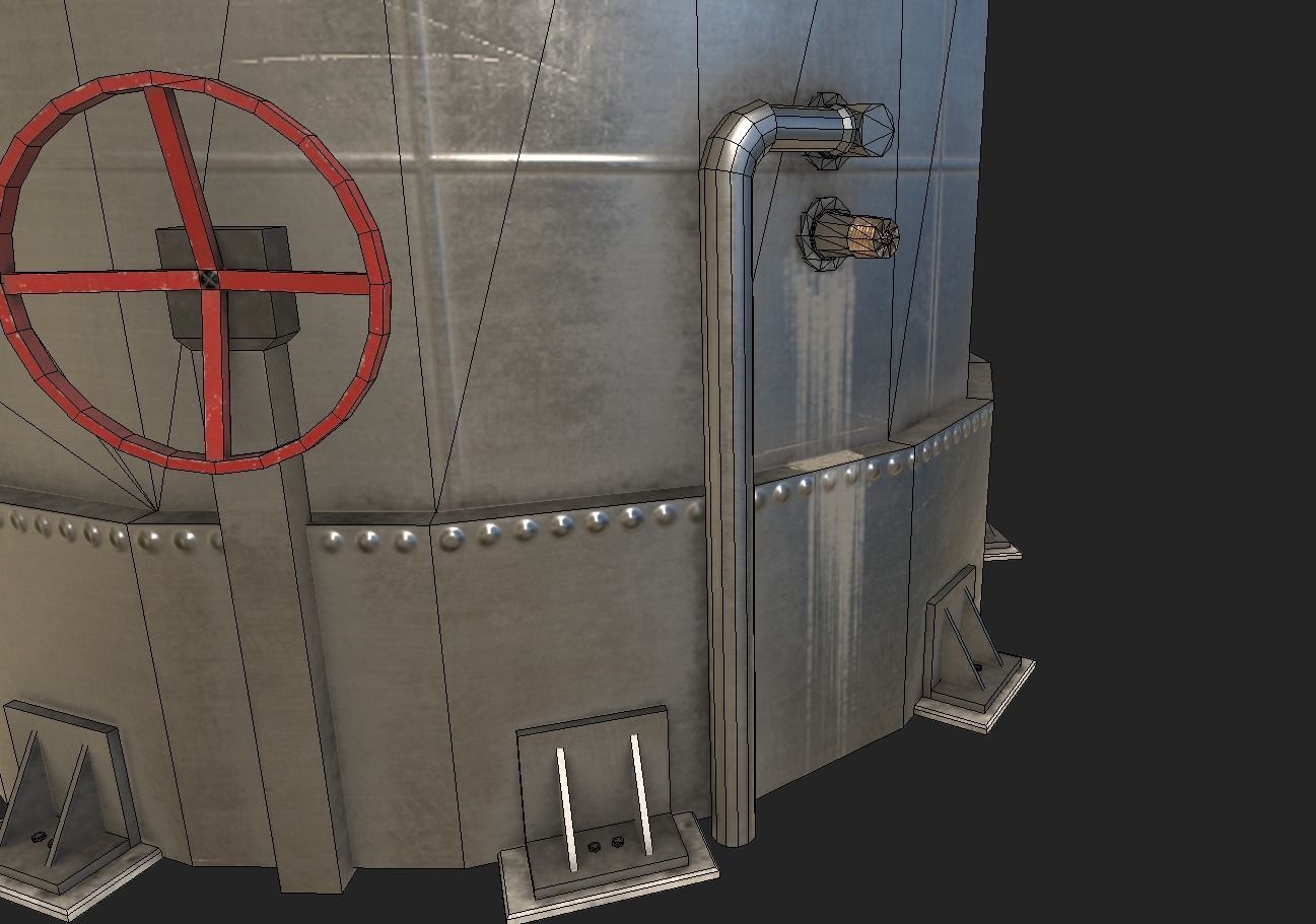 Silo tank Low-poly 3D model_11