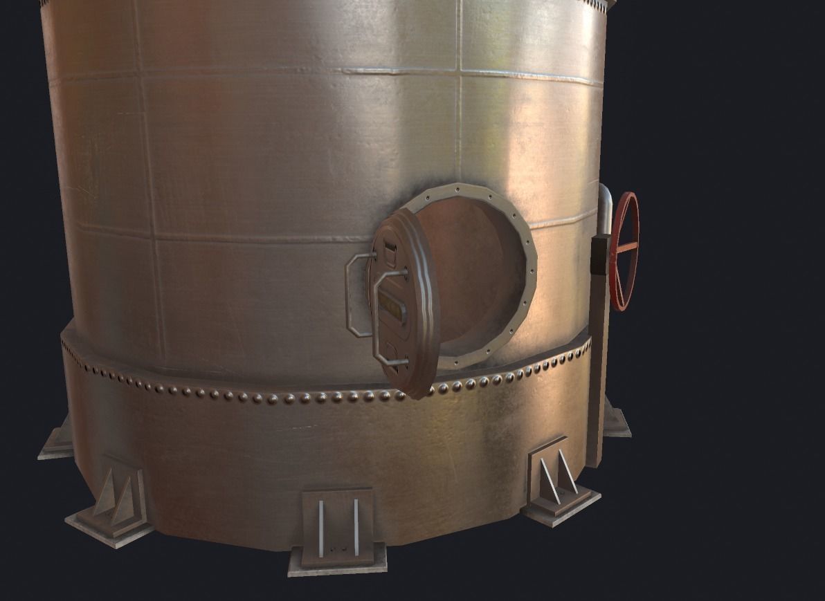 Silo tank Low-poly 3D model_14