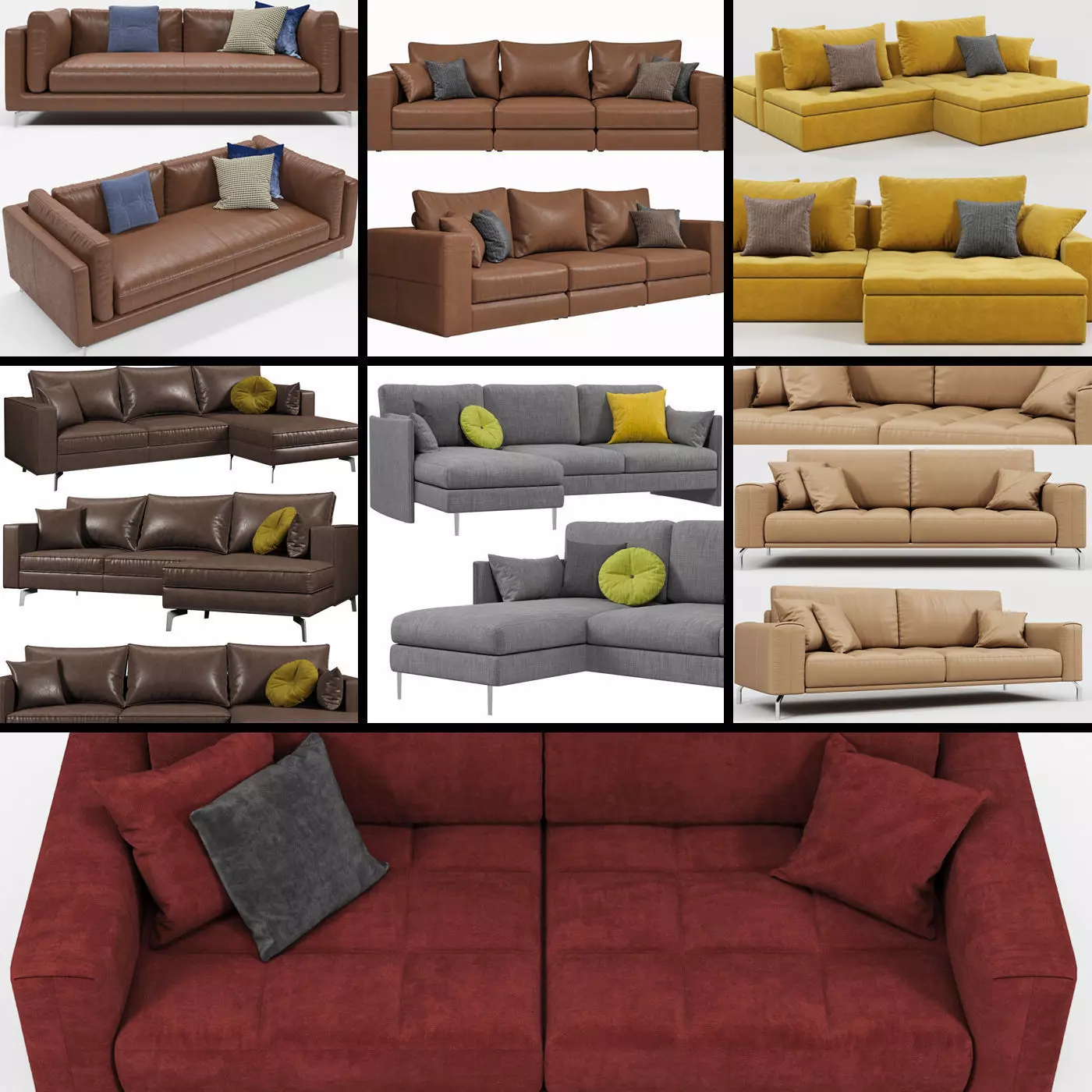 Calligaris sofas collection 3D model_0