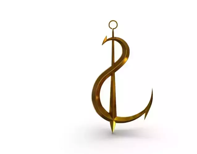 The bait golden anchor 3D print model
