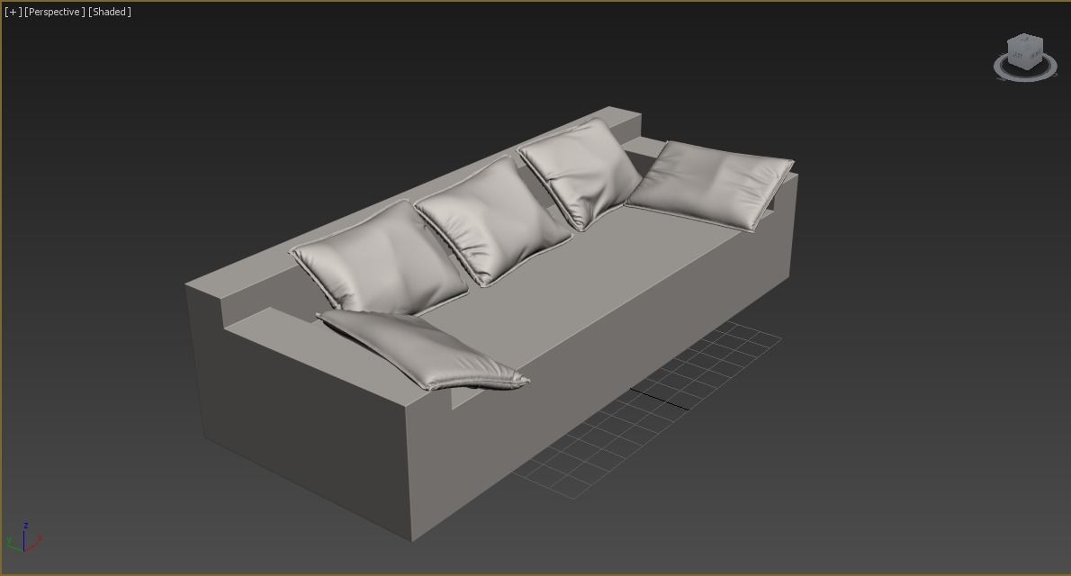 sofa and pillows 3D model_2