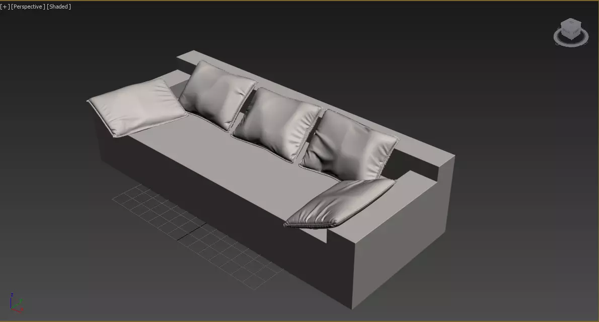 sofa and pillows 3D model_0