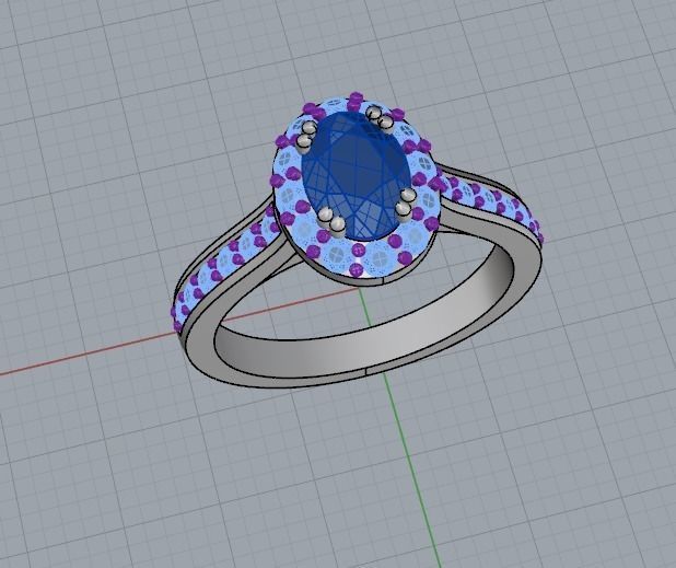 Ring With Diamonds 3D print model_3