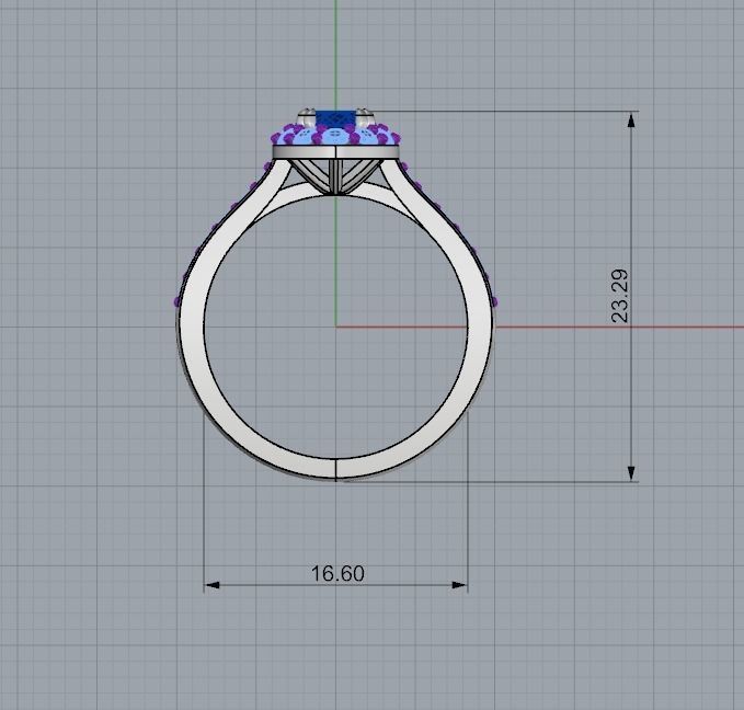 Ring With Diamonds 3D print model_2