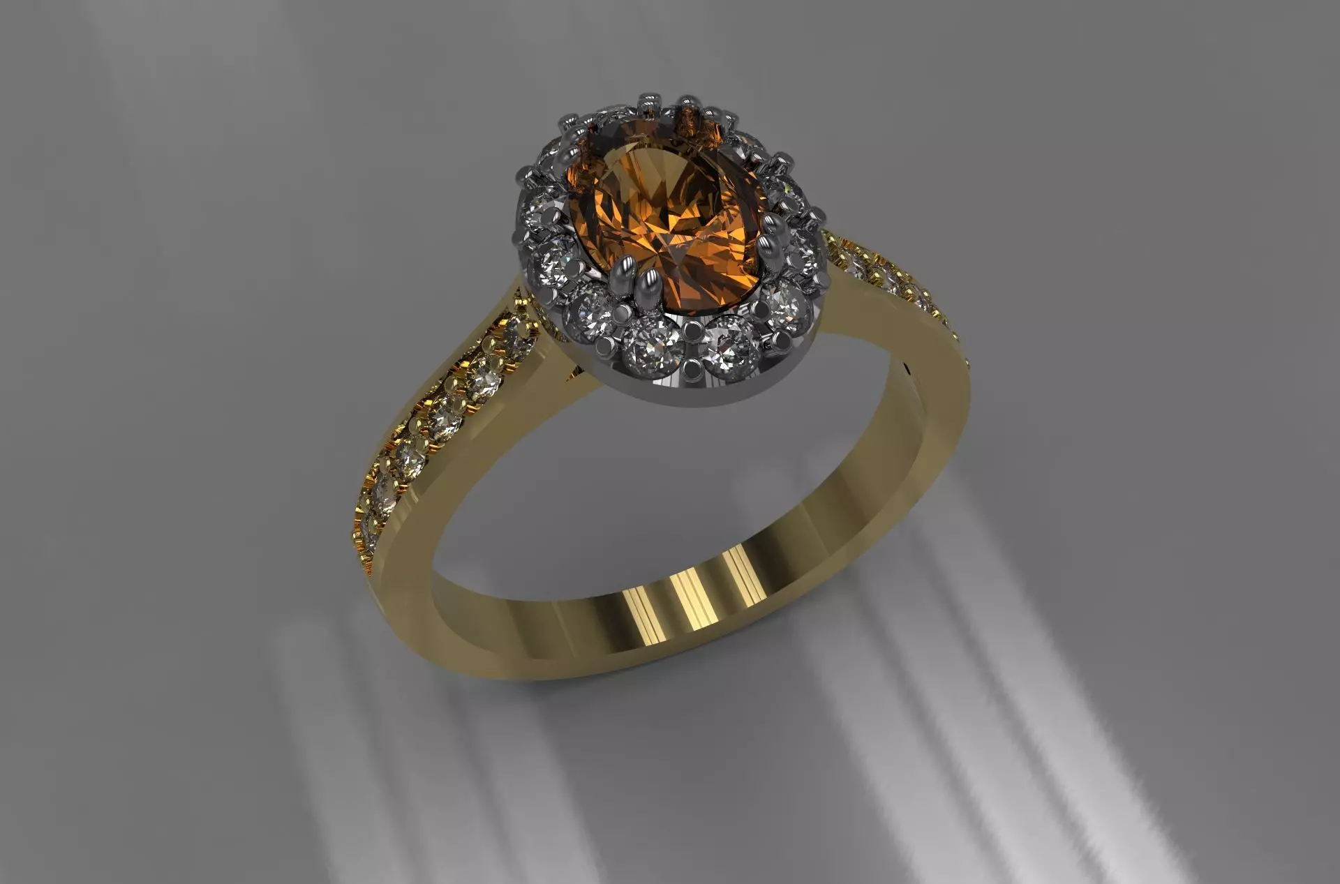 Ring With Diamonds 3D print model_0