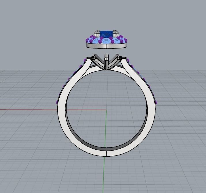 Ring With Diamonds 3D print model_4