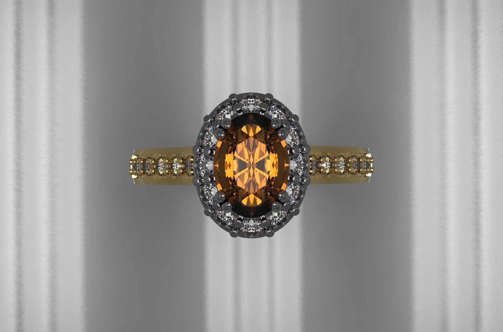 Ring With Diamonds 3D print model_1