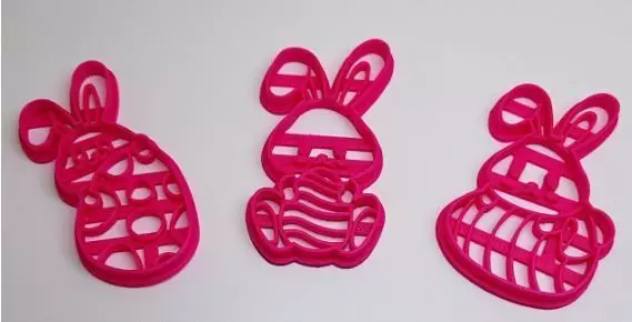 Easter Rabbit Cookie Cutter Set 3D print model_0