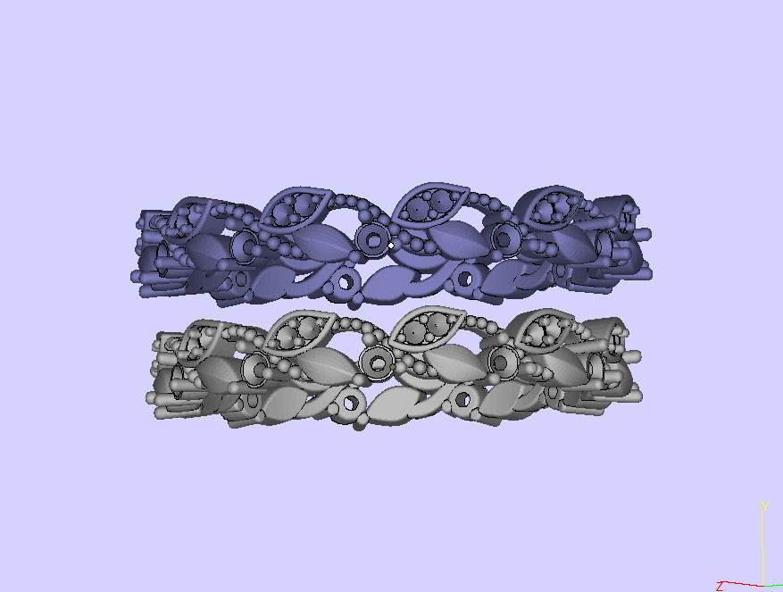 Weaving Leaves Diamonds Eternity Band 3D print model_6