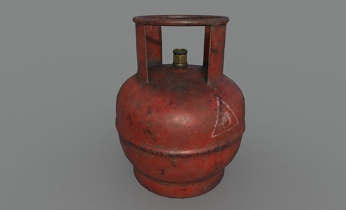 Gas bottle Low-poly 3D model