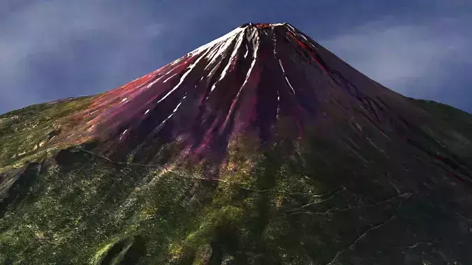 Mount Fuji - Low and High Poly Versions Low-poly 3D model