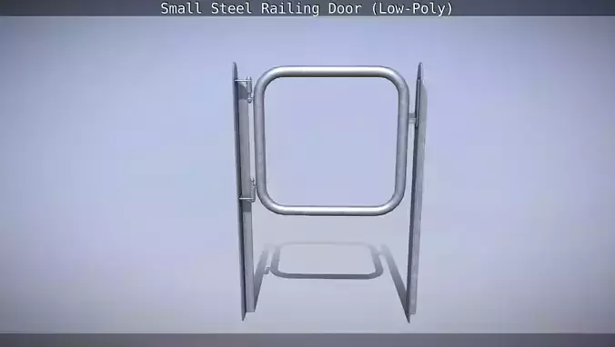 Small Steel Railing Door Low-Poly Version 