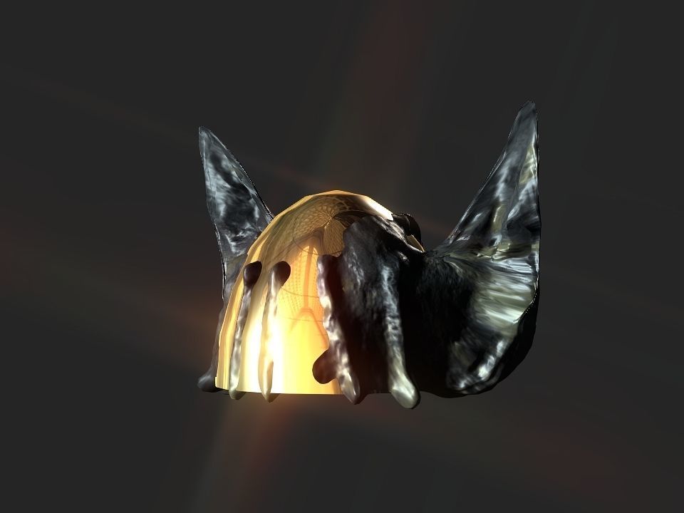 Winged bear viking helmet Low-poly 3D model_44