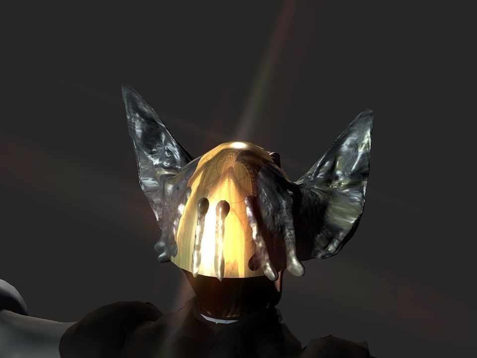Winged bear viking helmet Low-poly 3D model_25