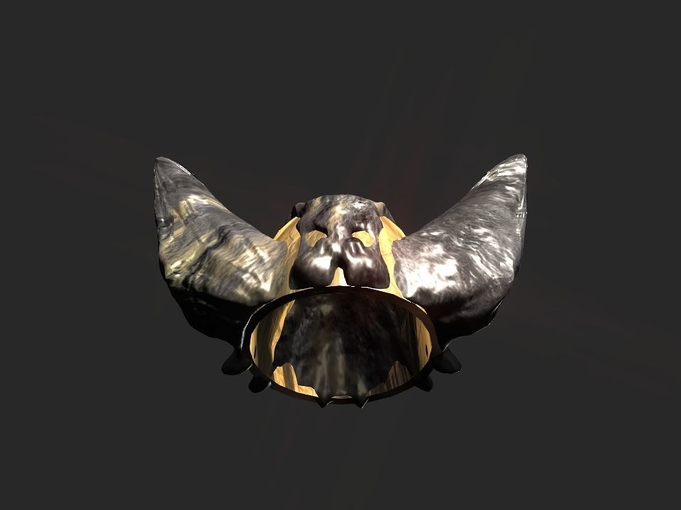 Winged bear viking helmet Low-poly 3D model_32