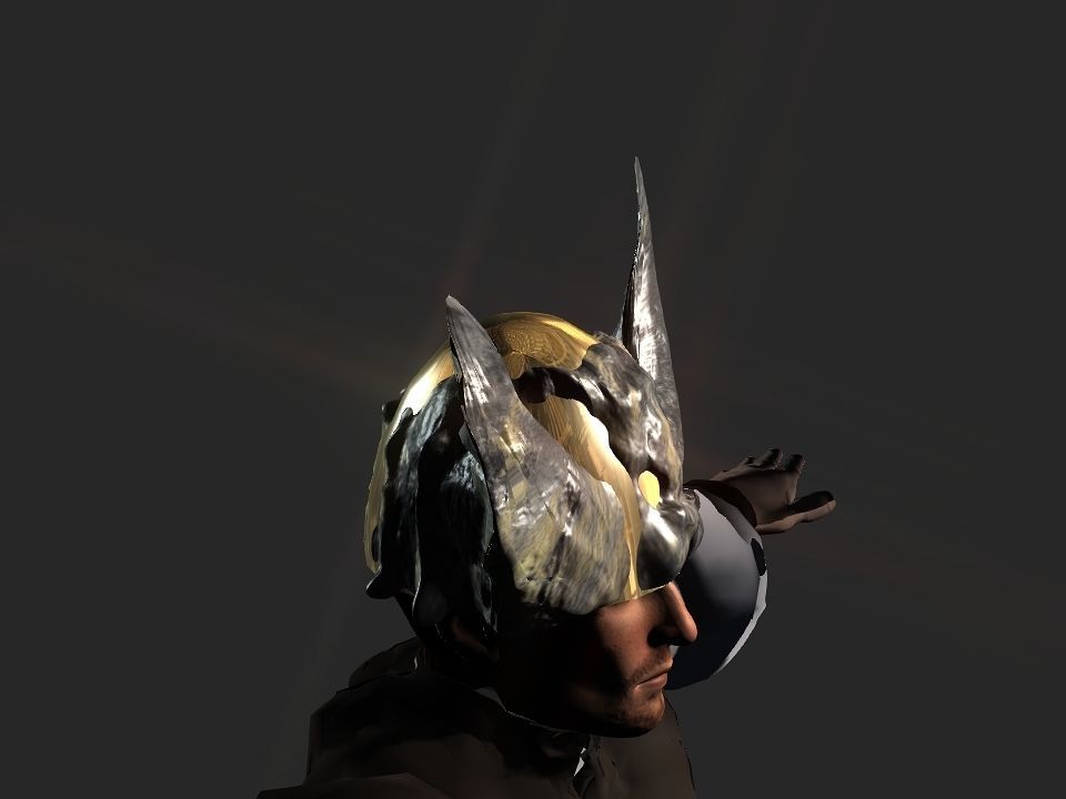 Winged bear viking helmet Low-poly 3D model_29