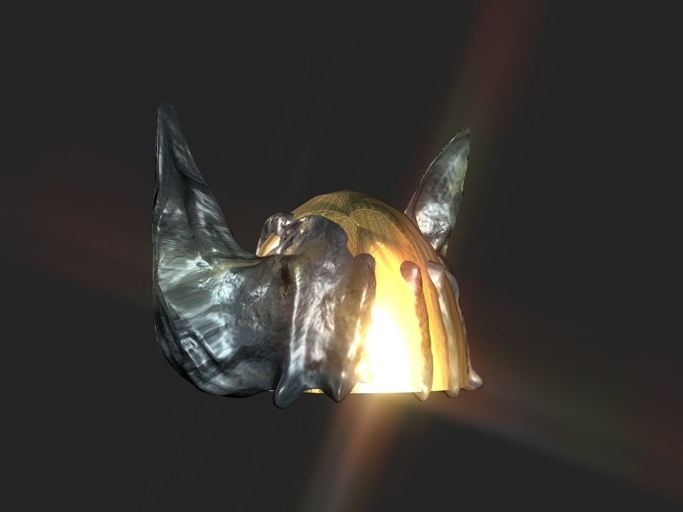 Winged bear viking helmet Low-poly 3D model_40