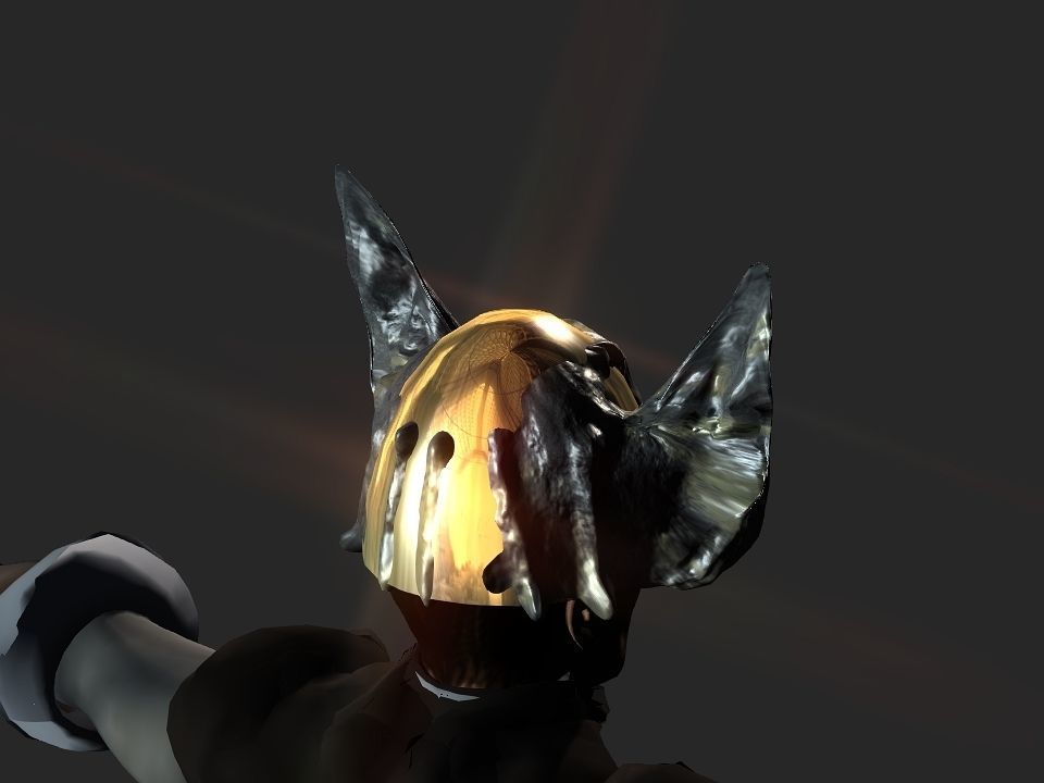 Winged bear viking helmet Low-poly 3D model_26