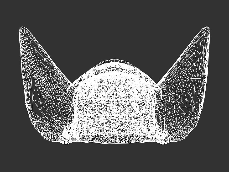 Winged bear viking helmet Low-poly 3D model_51